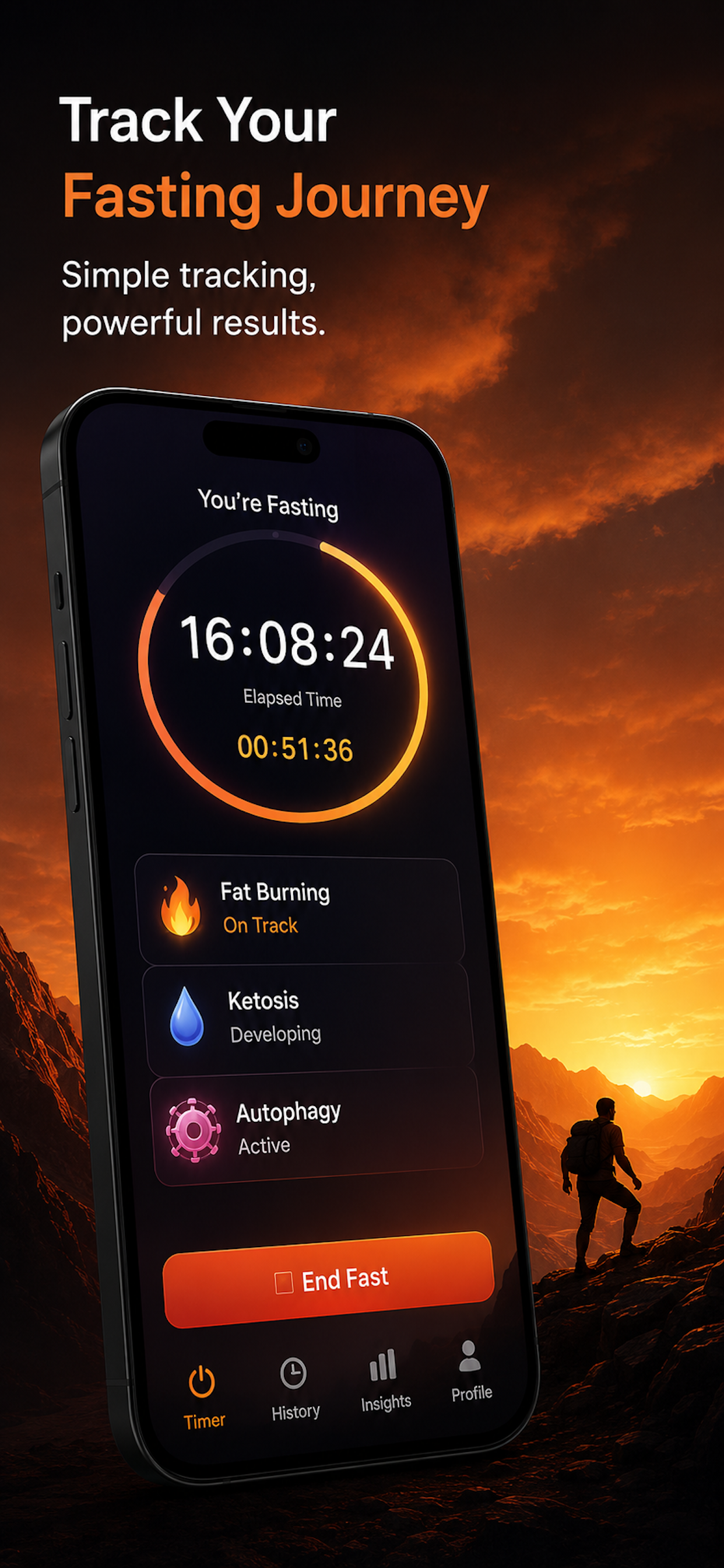 HonestFast - Fasting timer with metabolic stage tracking