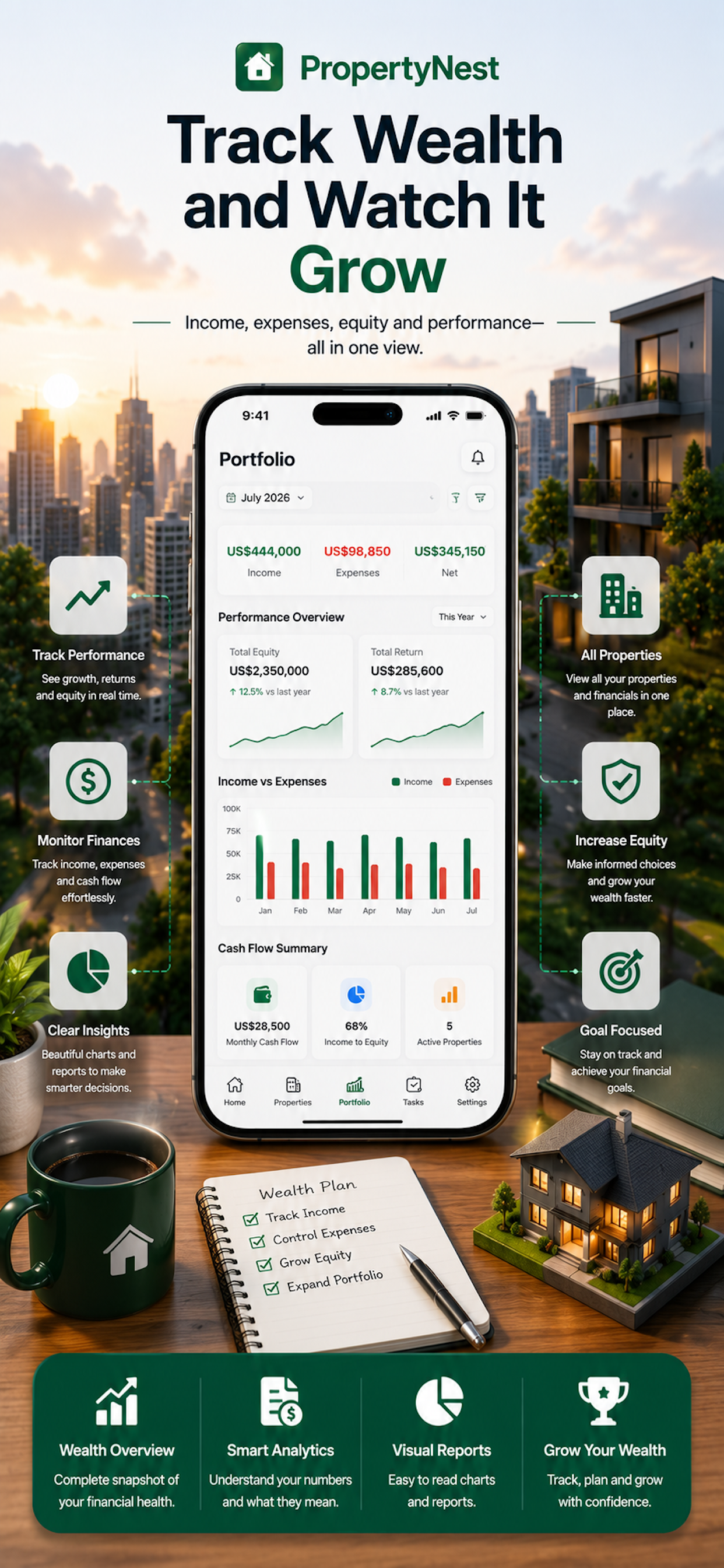 PropertyNest home maintenance reminders and tasks