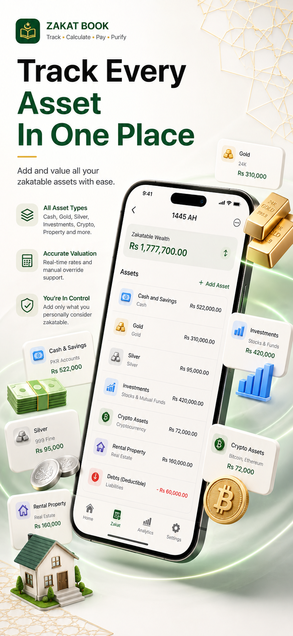 Zakat Book - Nisab settings Gold and Silver