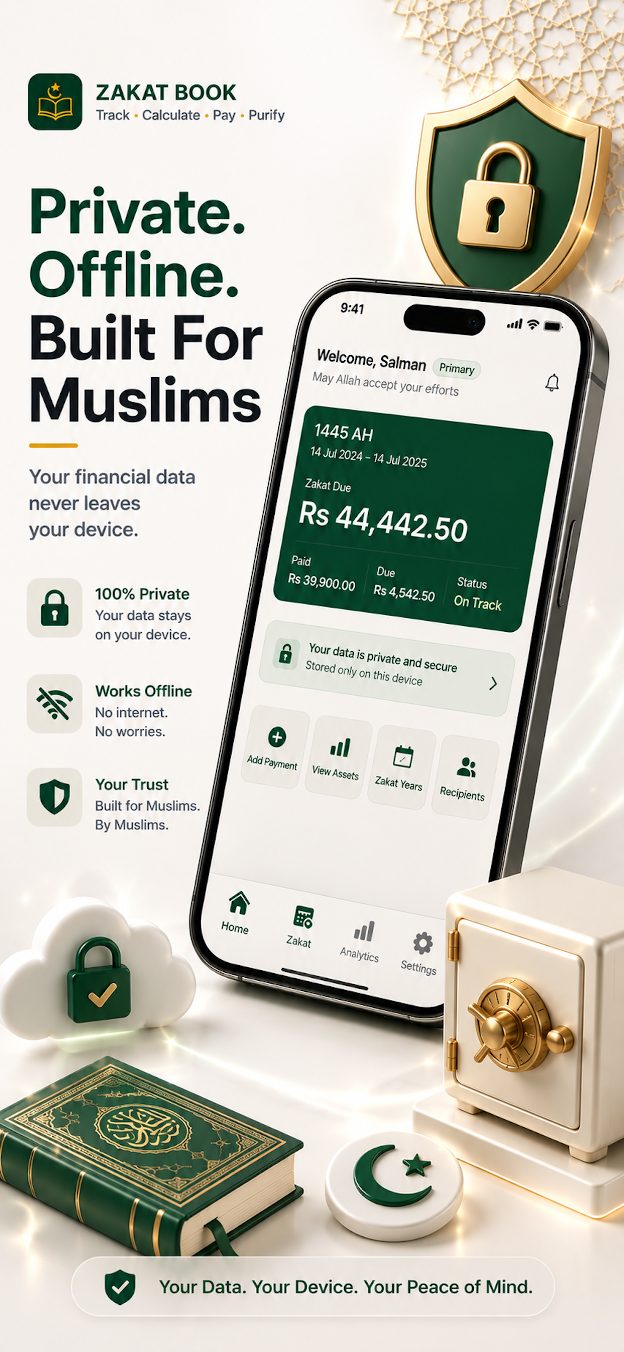 Zakat Book - PDF and CSV export